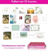 Condoleancekaarten pakket - 20 kaarten + gratis bewaarbox
