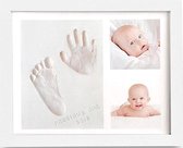 FEDEC Baby Fotolijst - Klei Afdruk Hand/Voet - Kraamcadeau - 3D Collage - 54 extra letters