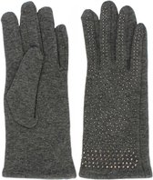 Fleece gevoerde handschoenen met studs kleur grijs maat M L