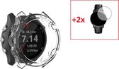 Heavy Duty 360 Graden Bescherming Set Geschikt Voor Garmin Forerunner 245 (Music)- Tempered Glass Screen Protector Met Slim Cover Case Bumper Hoesje - Gehard Glas Display Screenpro