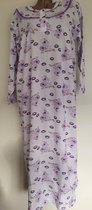 Dames flanel nachthemd lange model met bloemenprint XXL paars