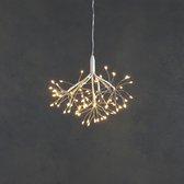 Luca Lighting - Dandelion hanging silver twinkling warm white 80led with outdoor battery box and timer - d30cm