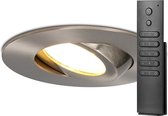 20x HOFTRONIC Napels - Inbouwspot met afstandsbediening - LED - Zaagmaat 85mm - RVS - Dimbaar - 360° Kantelbaar - Waterdicht - 8 Watt - 570 lumen - 230V - 2700K Extra warm wit - Plafondspots 