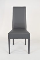 Tommychairs Luisa - Eetkamerstoelen - Set van 2 - Donker Grijs - Kunstleer & Hout