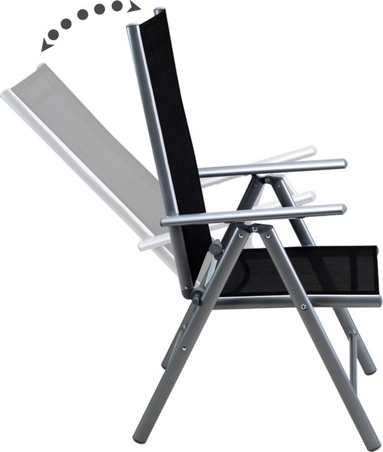 Casaria Tuinset - 6 Personen Aluminium 6 stoelen 1 Tafel - Zilver