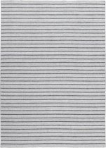 Nouveau Stripes Silver/Dark Grey Vloerkleed - 140x200  - Rechthoek - Laagpolig,Structuur Tapijt - Industrieel - Antraciet, Grijs
