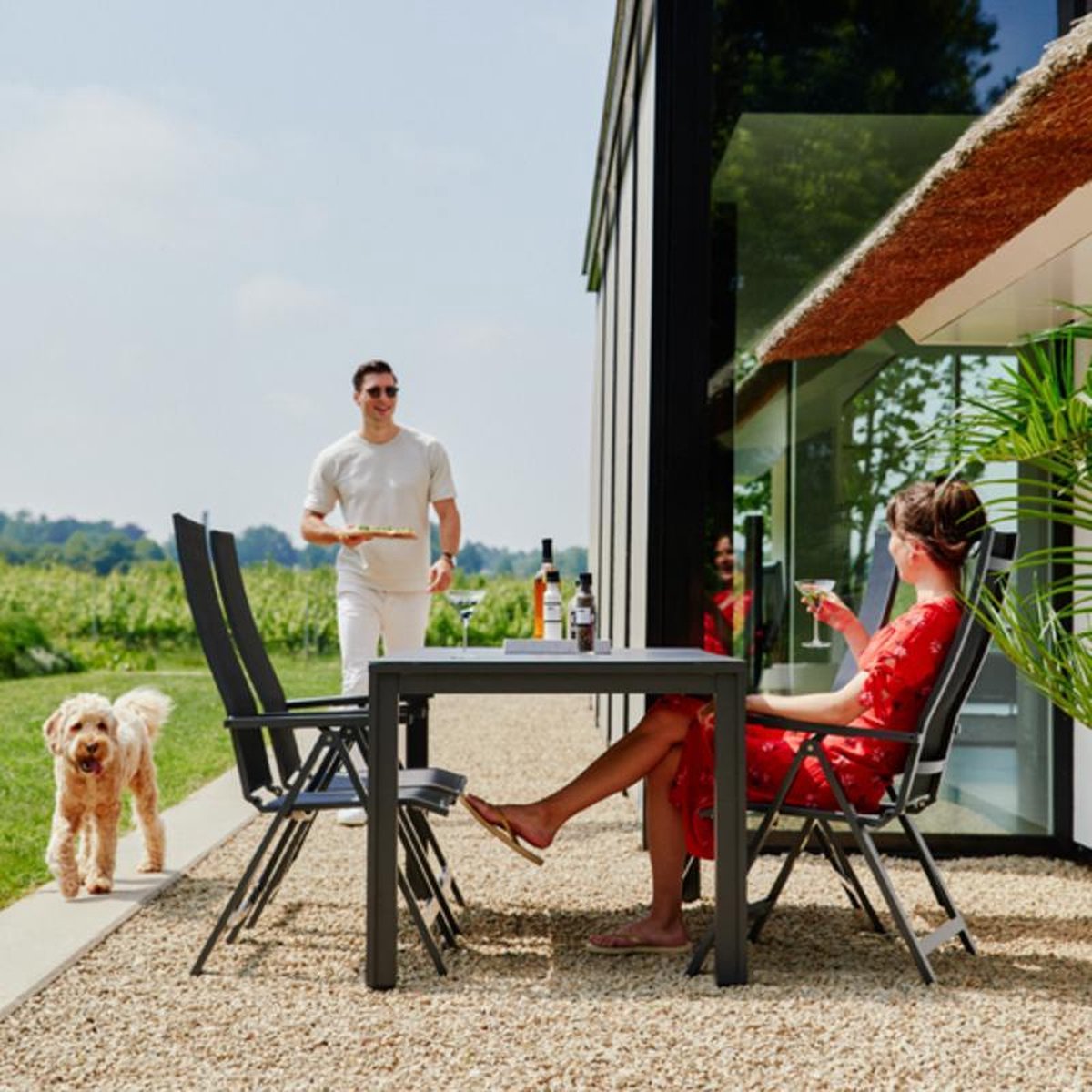 Hartman Troy - chaise de jardin réglable - Anthracite - Aluminium