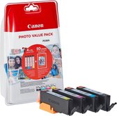 Canon Cartouche d'encre CLI-571XL BK/C/M/Y à haut rendement + Pack économique de papiers photo