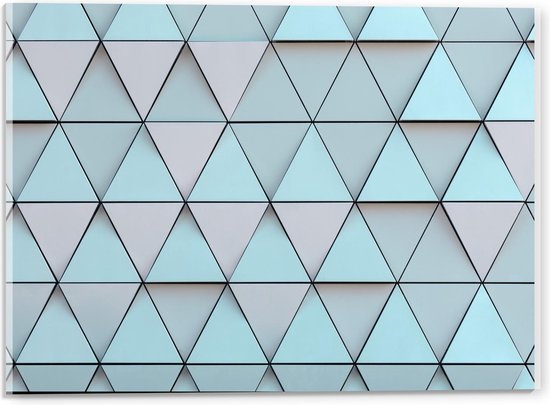 Acrylglas - Blauwe Driehoeken - 40x30cm Foto op Acrylglas (Met Ophangsysteem)