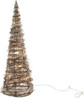 Lumineo verlichte kerstpiramide - LED - Naturel/Warm Wit/Besneeuwd - H 120cm