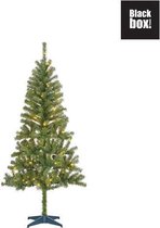 Kunstkerstboom met verlichting 185 cm hoog | Kunstkerstboom met ledlampjes 185 cm x 91 cm| Kunst kerstboom | Black Box Trees|De kunstkerstboom is groter dan 180cm!| Inclusief standaard | 350 