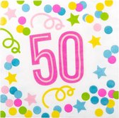 Servetten 50 Jaar Confetti 33x33cm 12 stuks