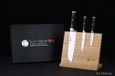 IZUMI ICHIAGO - 3 stuks Santoku messenset Professional Chef Knives incl.. Bamboe magnetische meshouder