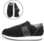 Stravers - Maat 33 Luxe Sneakers Dames Zwart Kleine Maten Damesschoenen