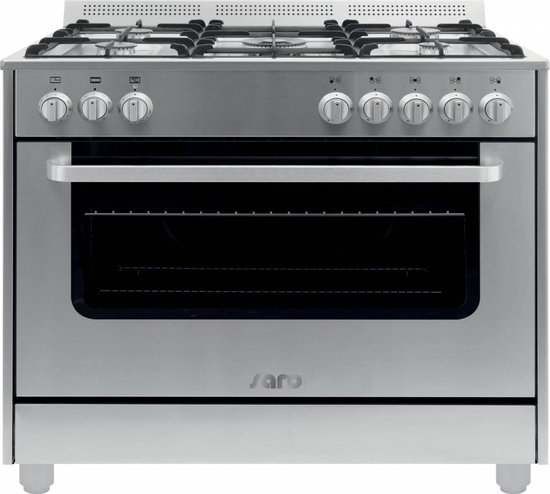 SARO Design gas fornuis - RVS - 5 pits - wok - elektrische oven & grill met  11... | bol.com