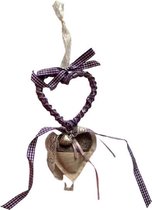 Hartjes hanger met Lavendel geur - Paars / Wit - l 25 cm