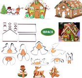 Kerstmis Koekjesvorm 3D huis, Rendier Sneeuwman Vormen Uitstekers Snijvorm - Kerstboom Slee Set 18 Stuks Koekjes Bakken Plezier Kinderen Ouders. Cadeautip - Sinterklaas