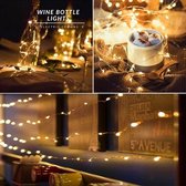 ByKemme LED kurkverlichting - 5 stuks - incl. batterijen - kleur warm wit - wijnfles verlichting - decoratieve flesverliching 1 meter - LED flessenlicht - partyverlichting-feestverlichting - 