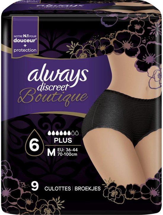 Always Discreet Boutique voor urineverlies en incontinentie Medium Zwart -  9 broekjes | bol.com