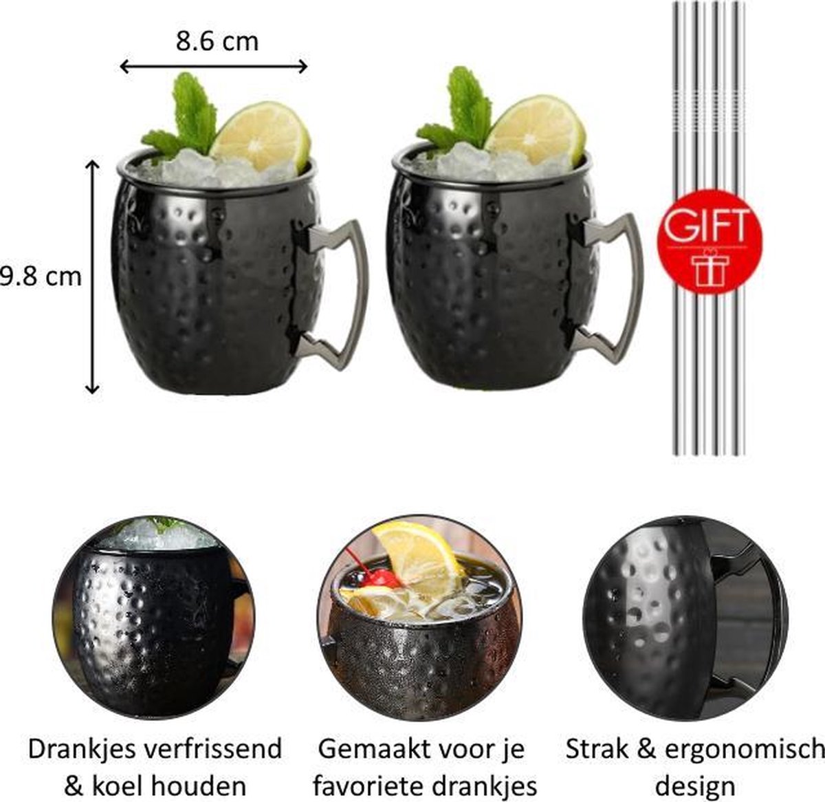 HIMS Moscow Mule Becher 4er Set,4 Kupferbecher 19,5 Oz Cocktail Tasse für Kaltes Getränk, Wein HIMS Moscow Mule Becher 4er Set,4 Kupferbecher 19,5 Oz Cocktail Tasse für Kaltes Getränk, Wein