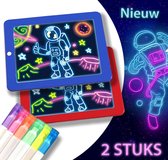PrimeLux Magisch Tekenbord 2 stuks | GRATIS extra doekje | Vernieuwde Ultra Neonpennen | Magic Pad | Tekenbord kinderen | Lichtgevende Tekentablet kinderen | montessori speelgoed |