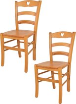 Tommychairs Cuore - Eetkamerstoelen - Set van 2 - Bruin - Hout