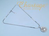 Chartage lange Ketting rhodium