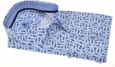 Overhemd Modern Fit print Blauw (214920 - 32)