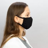 Zwart Mondkapje Stoffen - Wasbaar Mondkapje voor Volwassenen - Herbruikbaar Gezichtsmasker - Katoen - Papillon PA7076