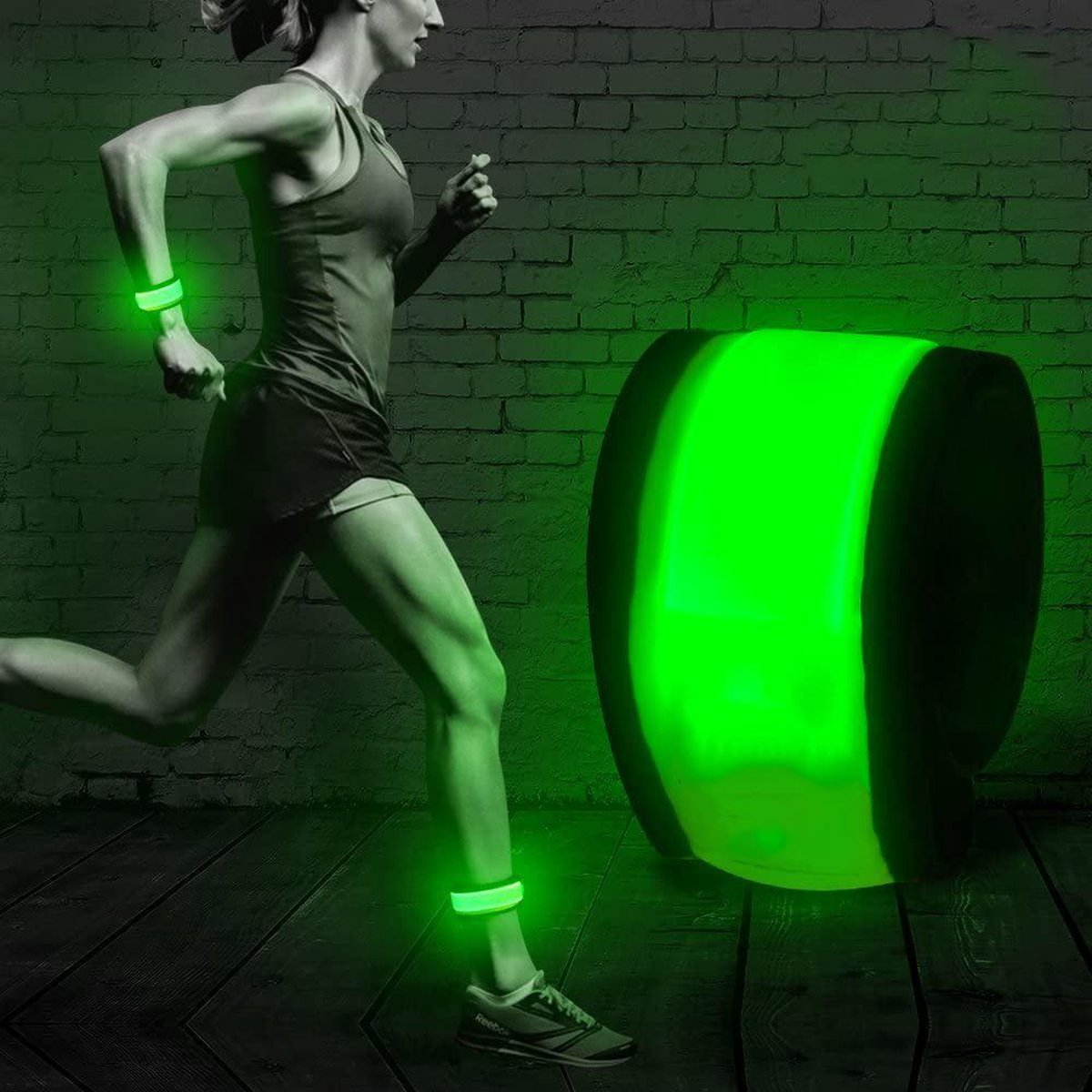 LED Running Armband Neon Groen -Hardloop Sport Armband