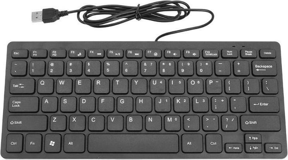 USB Bedraad K1000 Toetsenbord Mini Keyboard Universele Computer PC Toetsenborden - Zwart