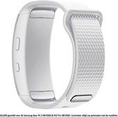 Wit bandje voor Samsung Gear Fit 2 SM-R360 & Fit2 Pro SM-R365 - horlogeband - polsband - strap - siliconen - rubber - white – Maat: zie maatfoto