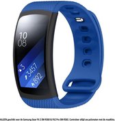 Blauw bandje voor Samsung Gear Fit 2 SM-R360 - Maat S - horlogeband - polsband - strap - siliconen - rubber - blue