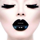 Plexiglas Black Lips 80 x 80 cm op Plexiglas incl. luxe ophangframe
