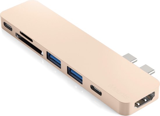 iMounts USB-C hub Macbook Air/Pro - HDMI - Thunderbolt 3 - Rose Gold (Goud)' - iMounts