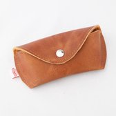 Leren brillenkoker 'Aukje' cognac - brillenetui - brillenhoesje