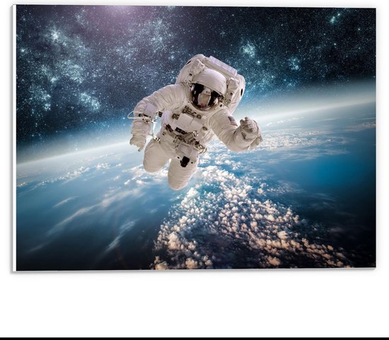 Forex - Astronaut in de Ruimte - 40x30cm Foto op Forex