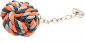 Duvo+ Knoop katoen speelbal met ketting Oranje 23cm