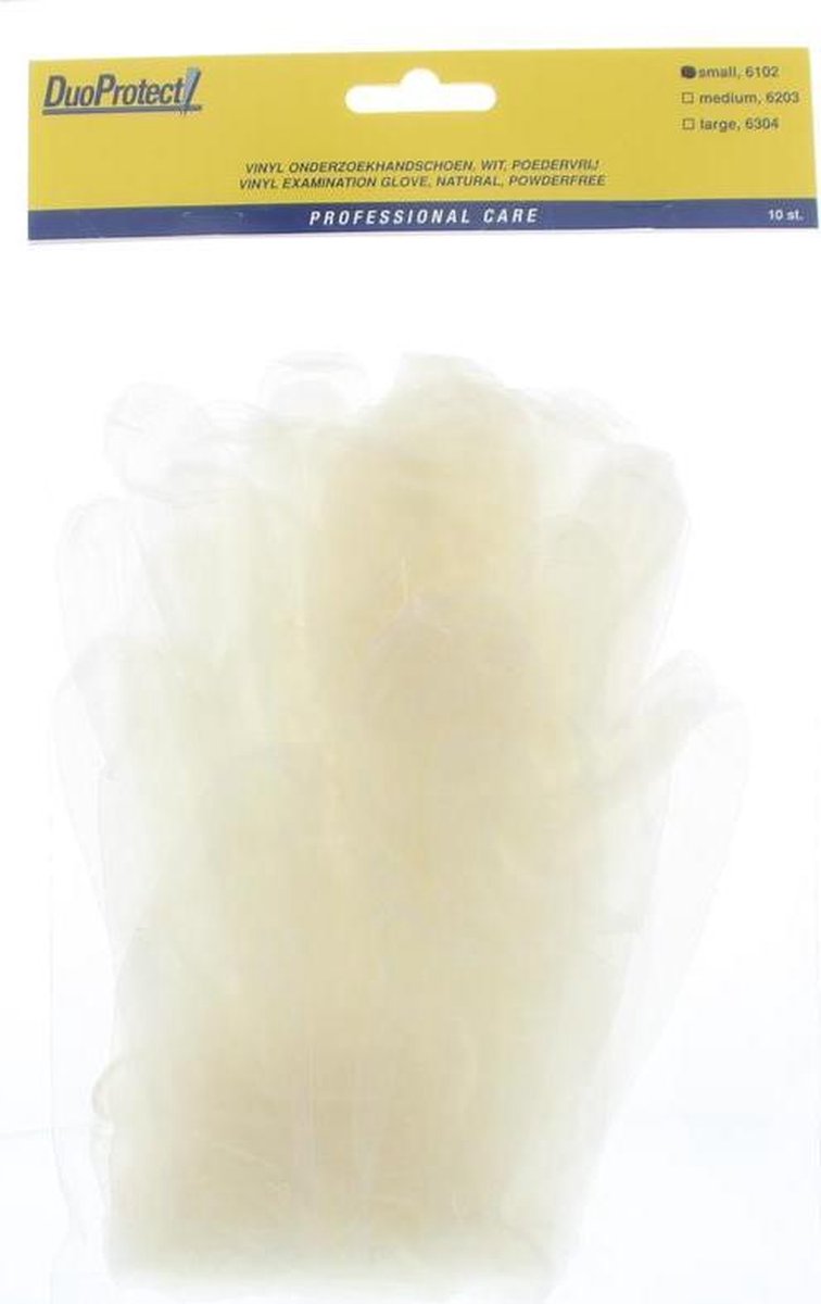 Goedkoopste DuoProtect Handschoen vinyl poedervrij small 10st