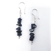 RY silver| Oorbellen dames| Zilver| Handgemaakte oorhangers| Hematite schijfjes| Zwart