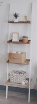 Wandrek Ladder-model | 4 Planken | Houten Wandrek | Wit