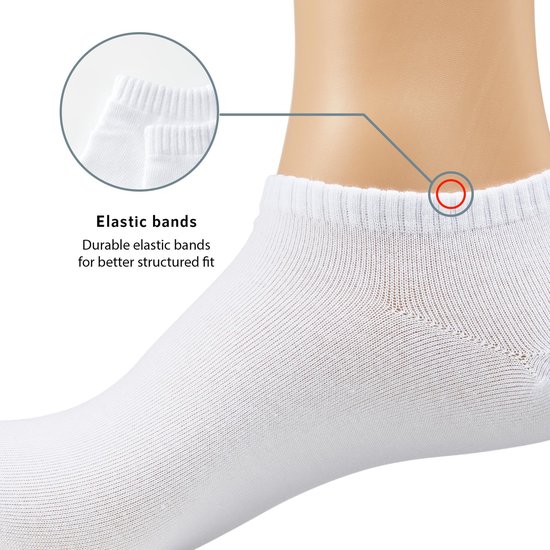 Witte Onzichtbare Lage Sokken met Siliconen Grip - Heren, Dames, Unisex - 10 Paar | bol.com