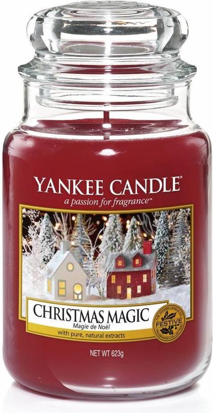 Yankee Candle Christmas Magic geurskaars - 18 x 10 cm - Houtig