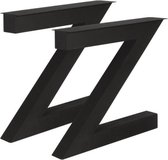 WAYS Living - Onderstel - Set van 2 - Model Z - Metaal - Zwart RAL 9005 - L 80 x B 10 x H 71 cm