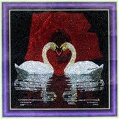 3D Diamond Painting Zwanen op gespannen frame 30 x 30 cm