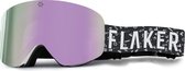 FLAKER Magnetische Skibril - Navy – Wit Frame – VIOLET Revo Spiegellens + Beschermcase