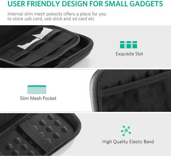 Gadget Case - Oplader Tas - Accesoires Tas voor Oortjes, USB-Sticks en Power Bank - Tasorganizer - Tasje voor op reis - Ugreen