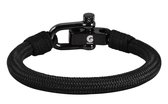 Touw armband Surfer Paracord Heren en Dames Galeara Mao zwart 21.5cm