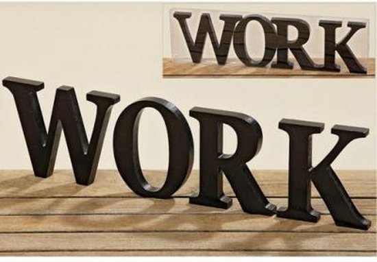 voorzichtig toewijzen Calligrapher Decoratie letters WORK 42 cm set 4 stuks - houten letters - woonkamer -  werkkamer -... | bol.com