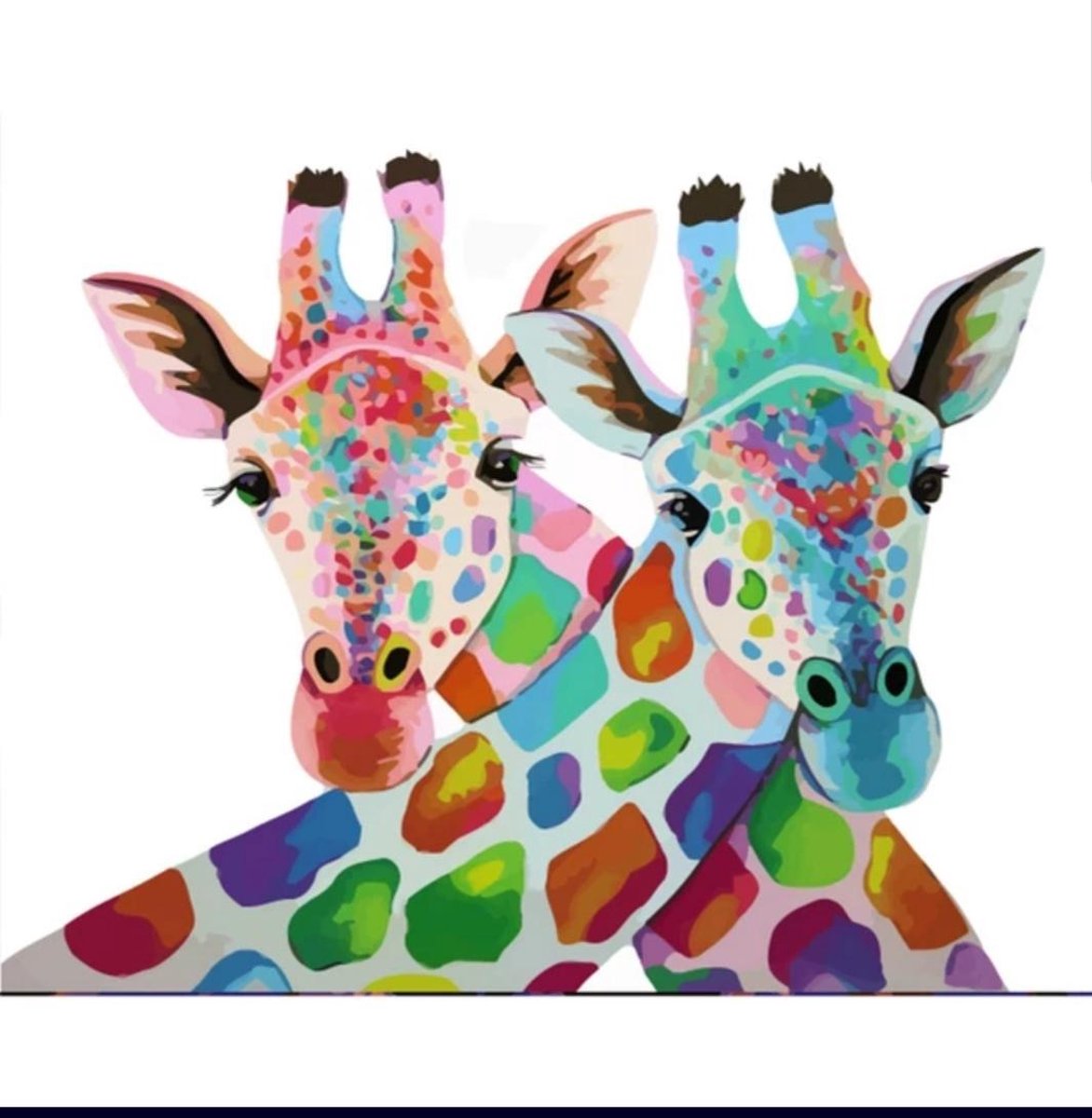 2.0 Products - Dieren - Schilderen op nummer volwassenen - Paint by number - 40 x 50 CM - Giraffe - Giraf - Kleuren